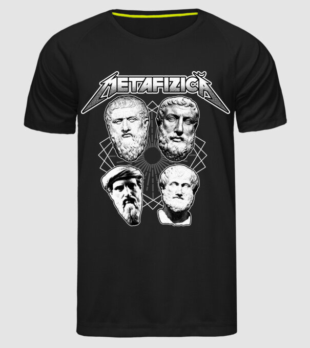metafizică model negru pe tricou
