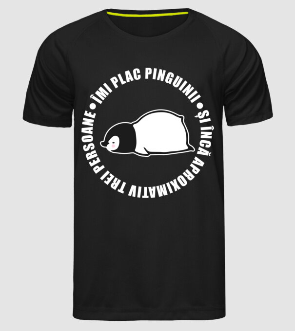 Îmi plac pinguinii - și încă aproximativ trei persoane model negru pe tricou