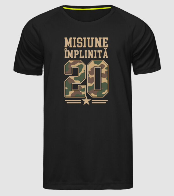Misiune împlinită 20 model negru pe tricou