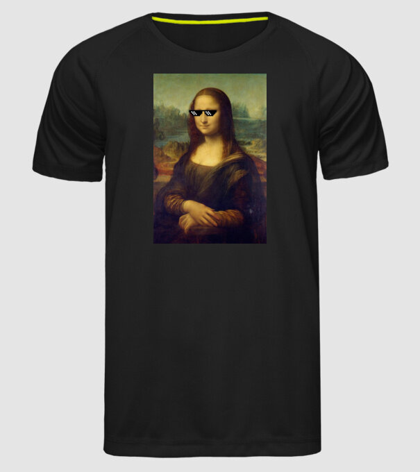 Mona Lisa Deal with it model negru pe tricou