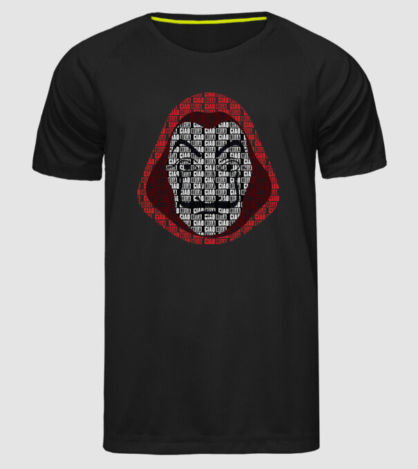 money heist ciao bella model negru pe tricou