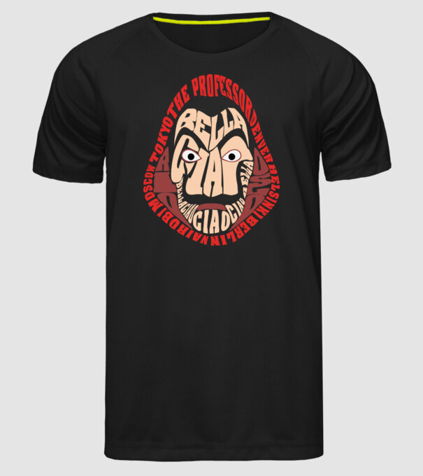 money heist logo names model negru pe tricou