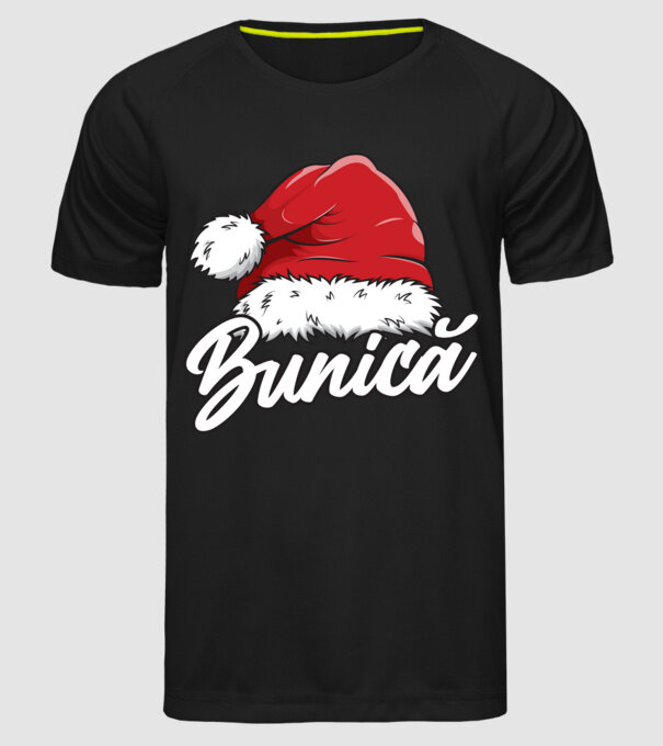bunică Santa Hat model negru pe tricou