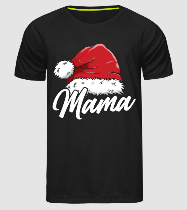 mama Santa Hat model negru pe tricou