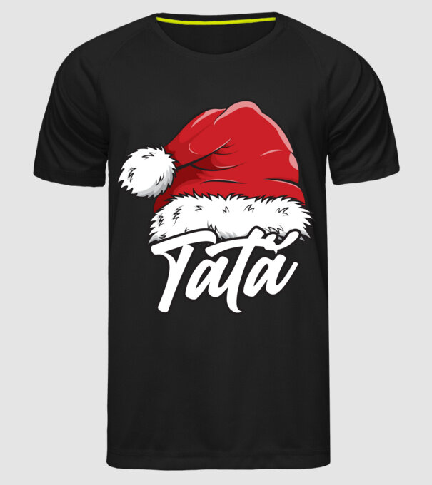 tată Santa Hat model negru pe tricou