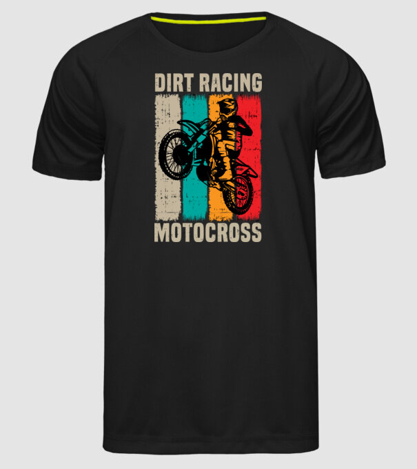 motocross model negru pe tricou