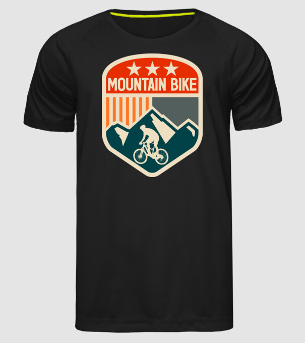 Mountain Bike model negru pe tricou