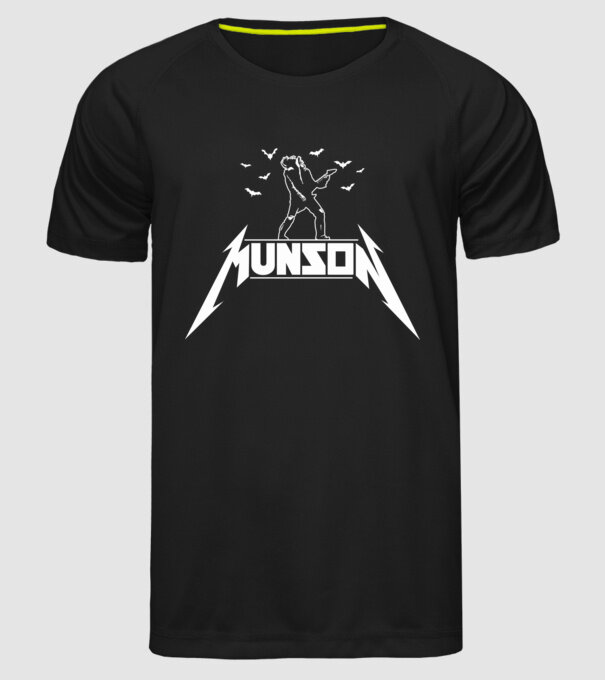 munson parody stranger things model negru pe tricou