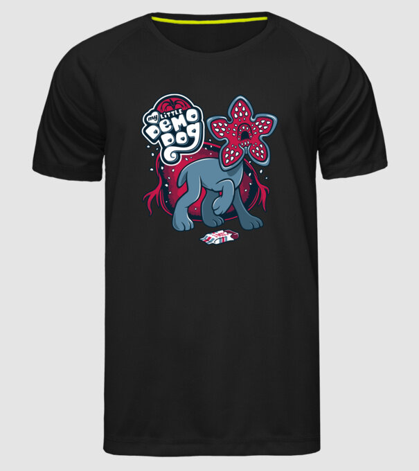 my little demodog model negru pe tricou