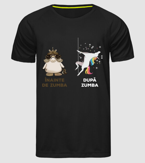 Înainte de Zumba, după Zumba model negru pe tricou