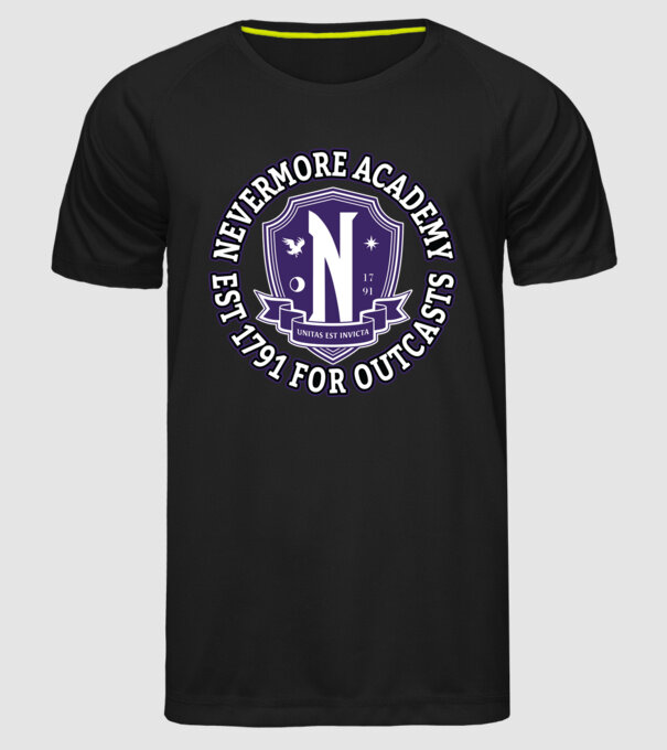 Nevermore academy model negru pe tricou