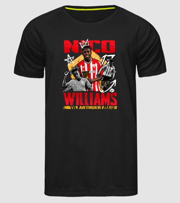 Nico Williams tribute model negru pe tricou