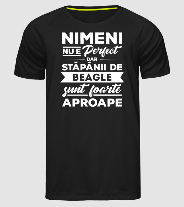 nimeni nu e perfect, dar stăpânii de beagle sunt foarte aproape model negru pe tricou