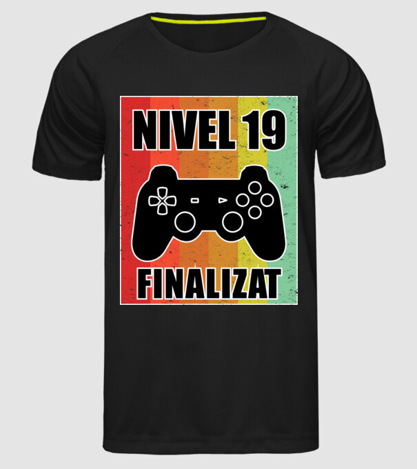 Nivel 19 finalizat model negru pe tricou