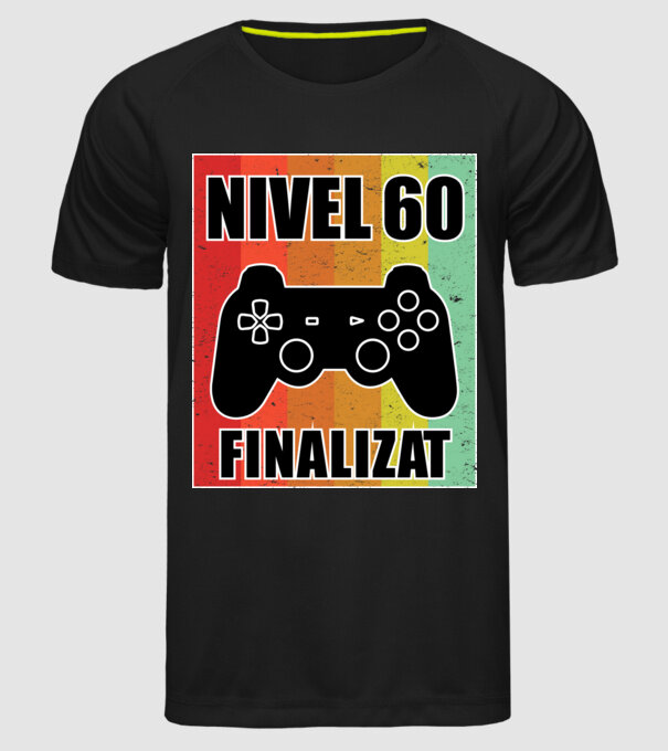 Nivel 60 finalizat model negru pe tricou