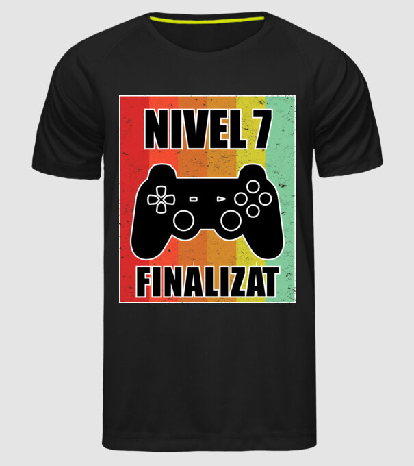 Nivel 7 finalizat model negru pe tricou