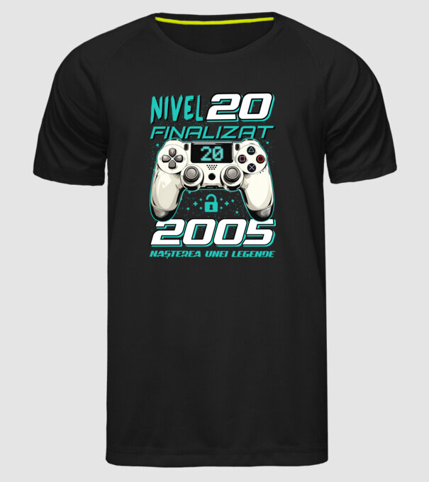 Nivel finalizat 20 2005 model negru pe tricou