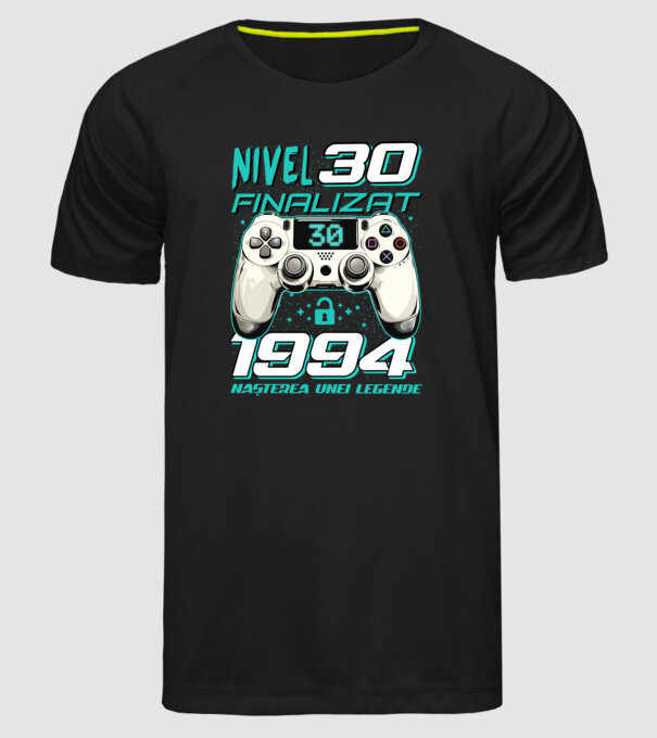 Nivel finalizat 30 1995 model negru pe tricou