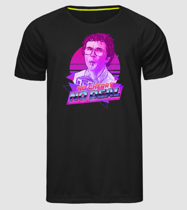 no cherry no deal stranger things model negru pe tricou