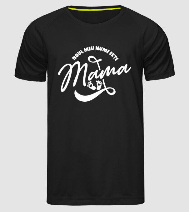 Noul meu nume este Mama model negru pe tricou