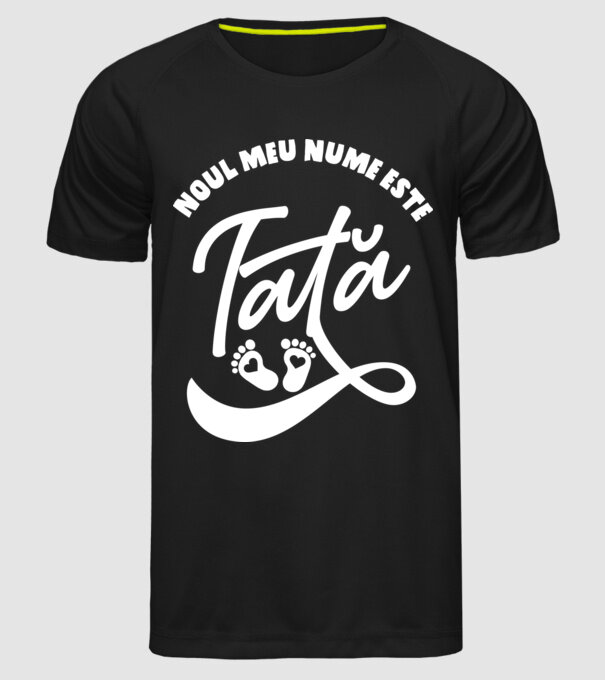 Noul meu nume este Tată model negru pe tricou