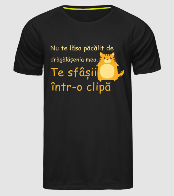 nu te lăsa păcălit de drăgălășenia mea. te sfâșii într-o clipă model negru pe tricou