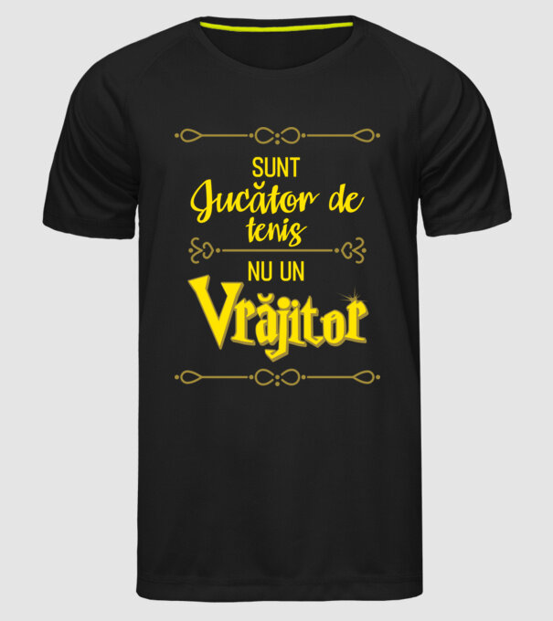 sunt jucător de tenis, nu un vrăjitor model negru pe tricou