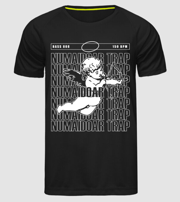 numaidoar trap model negru pe tricou