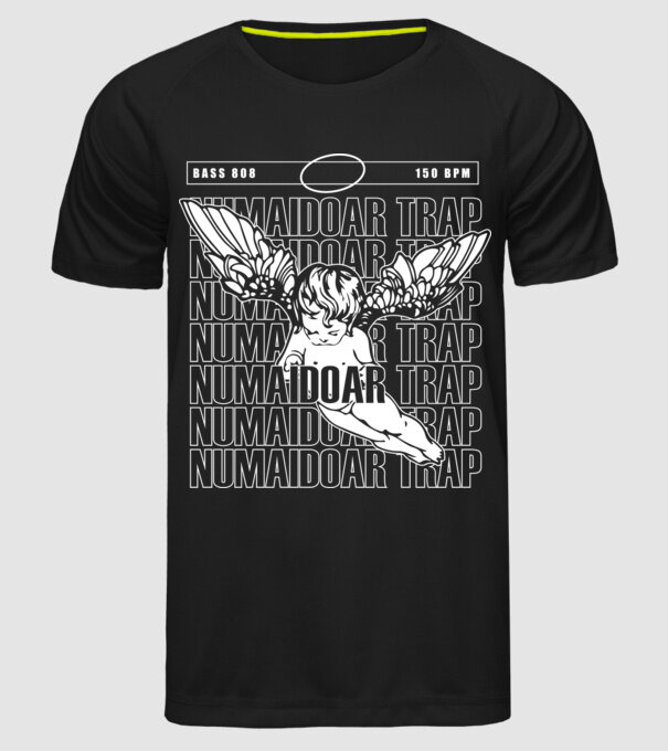 numaidoar trap model negru pe tricou