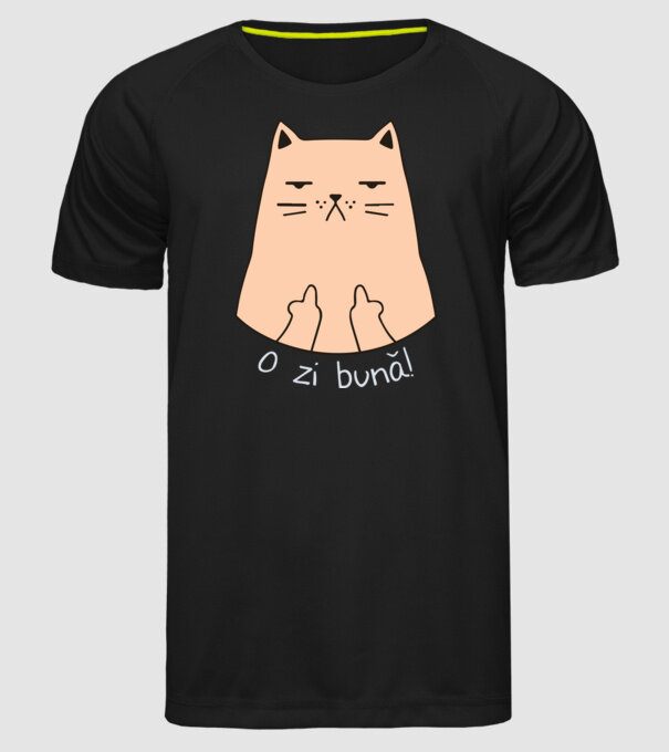 O zi bună model negru pe tricou