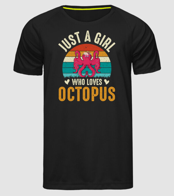 Octopus model negru pe tricou
