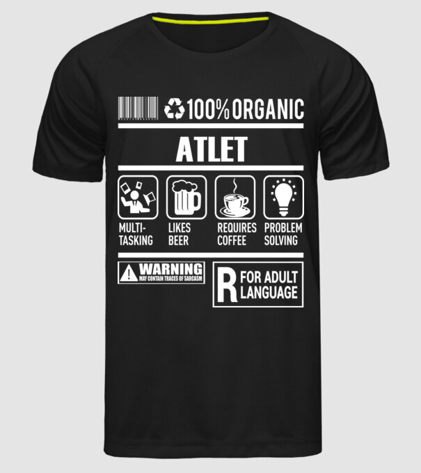 ATLET model negru pe tricou