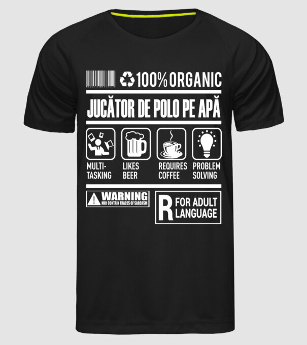 JUCĂTOR DE POLO PE APĂ model negru pe tricou