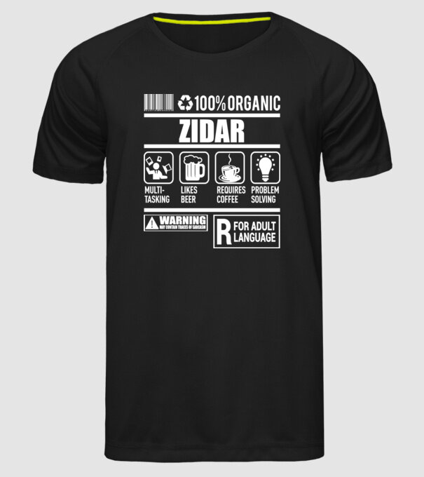 Organic zidar model negru pe tricou