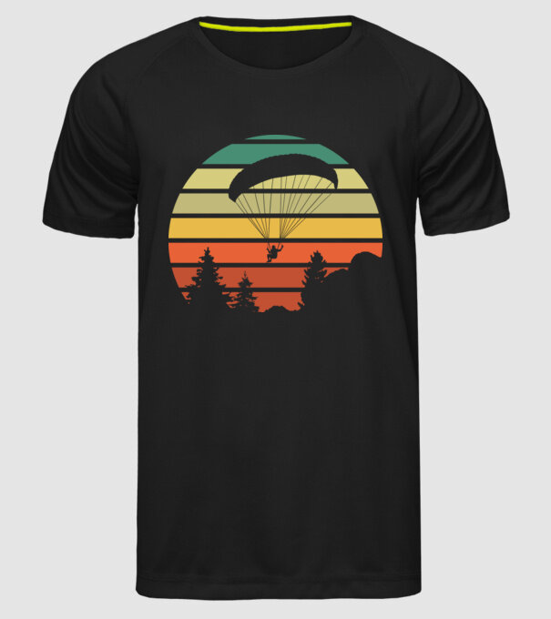 paraglide model negru pe tricou