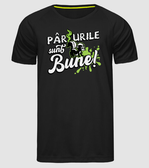 Pârțurile sunt bune model negru pe tricou