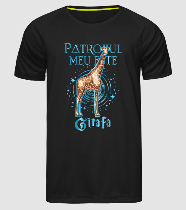 Patronul meu este GIRAFA model negru pe tricou