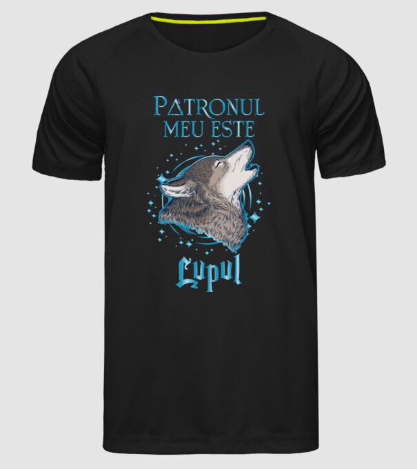 Patronul meu este LUPUL model negru pe tricou