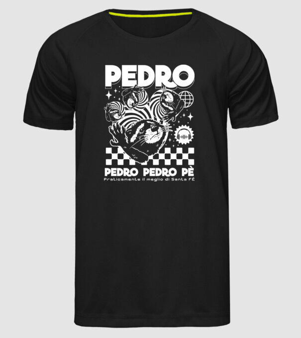Pedro techno model negru pe tricou