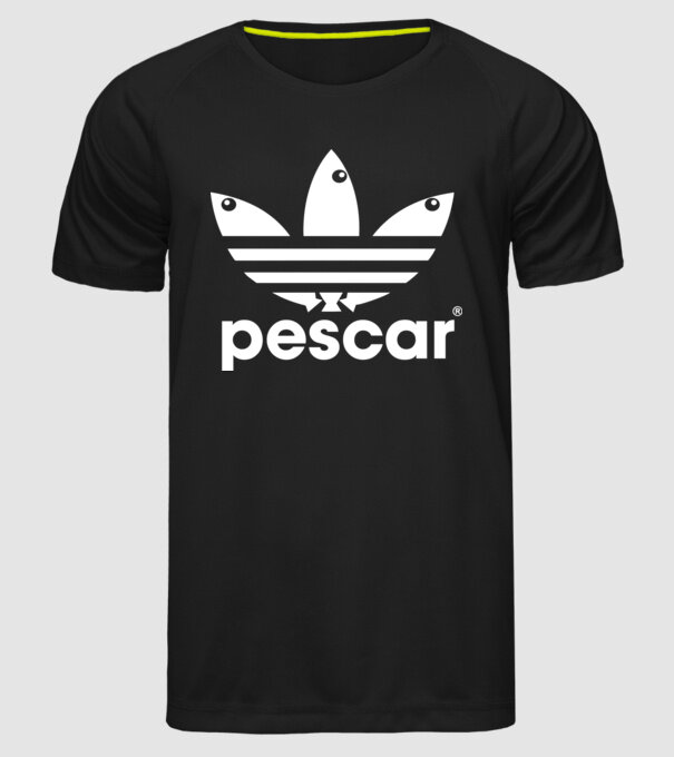 Pescar original model negru pe tricou