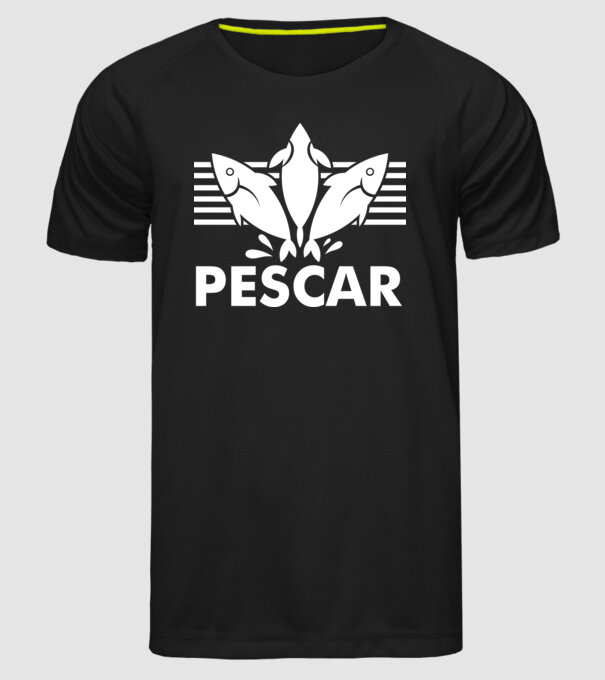 Pescar original model negru pe tricou
