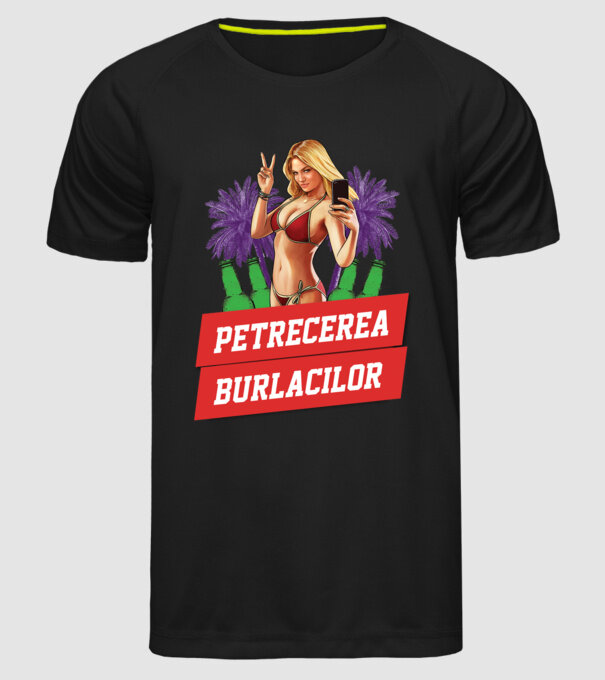 petrecerea burlacilor model negru pe tricou