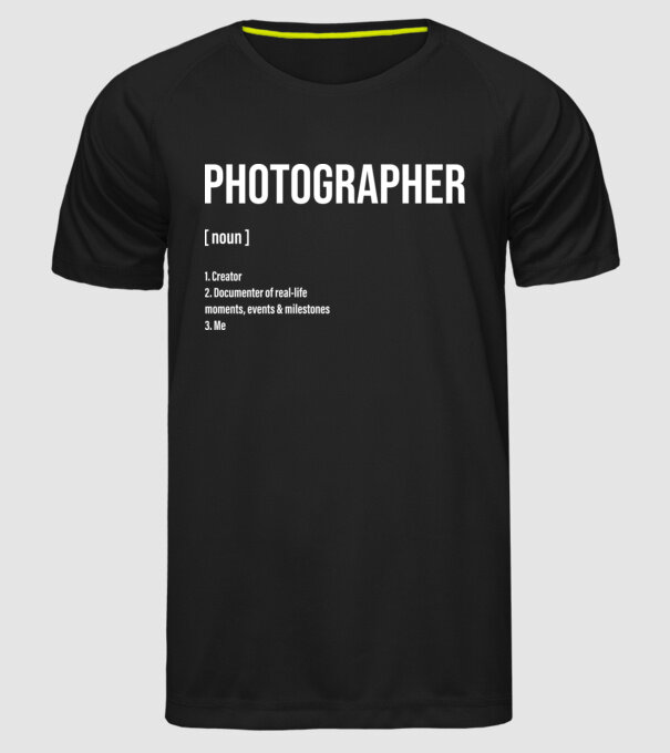 Photographer model negru pe tricou