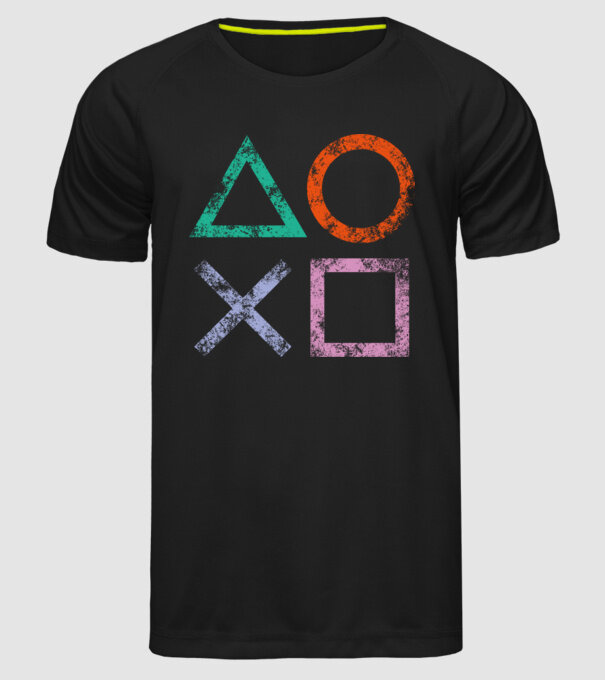 PlayStation icon model negru pe tricou