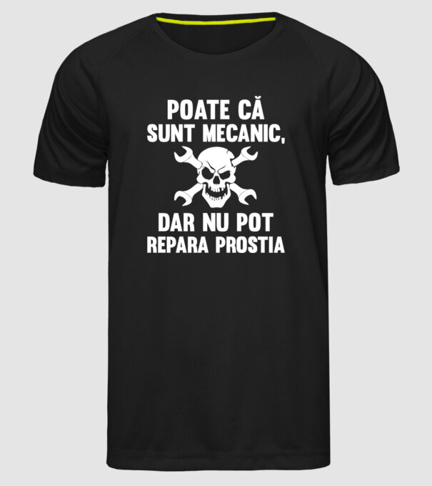 Poate că sunt mecanic, dar nu pot repara prostia model negru pe tricou