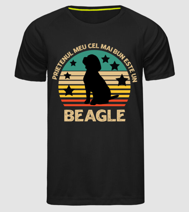 Prietenul meu cel mai bun este un beagle model negru pe tricou