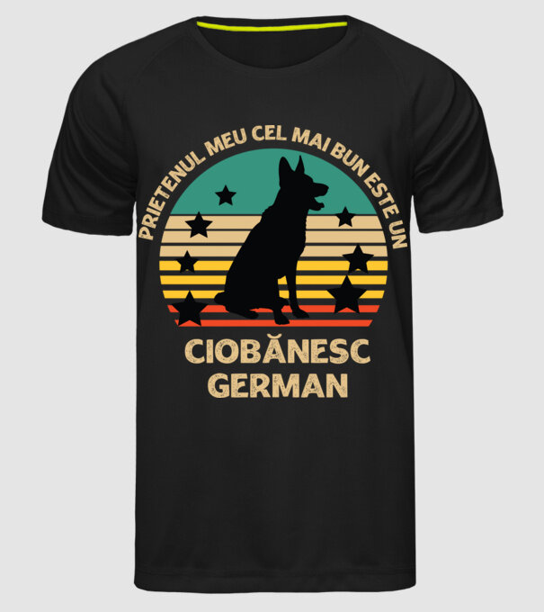 Prietenul meu cel mai bun este un ciobănesc german model negru pe tricou