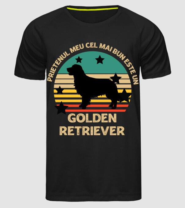 Prietenul meu cel mai bun este un golden retriever model negru pe tricou