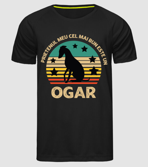 Prietenul meu cel mai bun este un ogar model negru pe tricou
