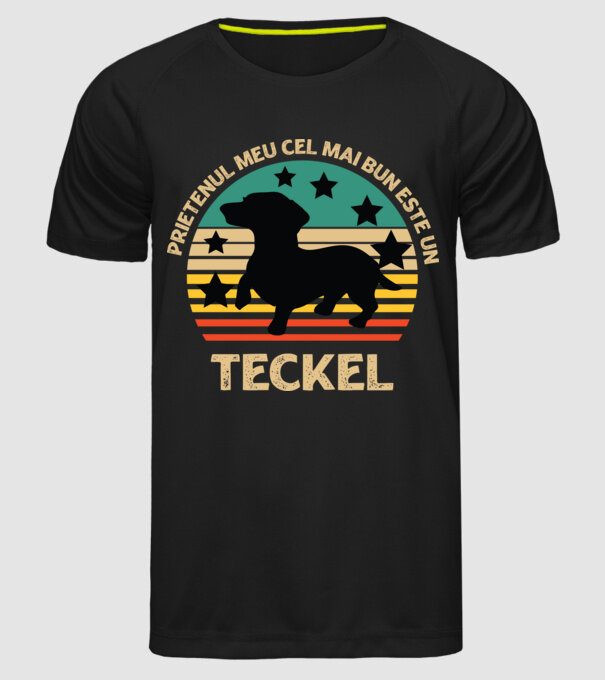 Prietenul meu cel mai bun este un teckel model negru pe tricou